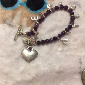 Purple gem bracelet bundle